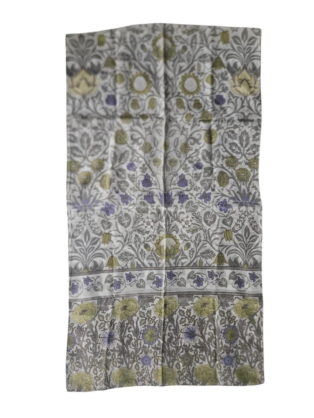 METROPOLITAN MUSEUM OF ART William Morris Floral Silk Scarf | SZ 60" - Picture 5 of 5